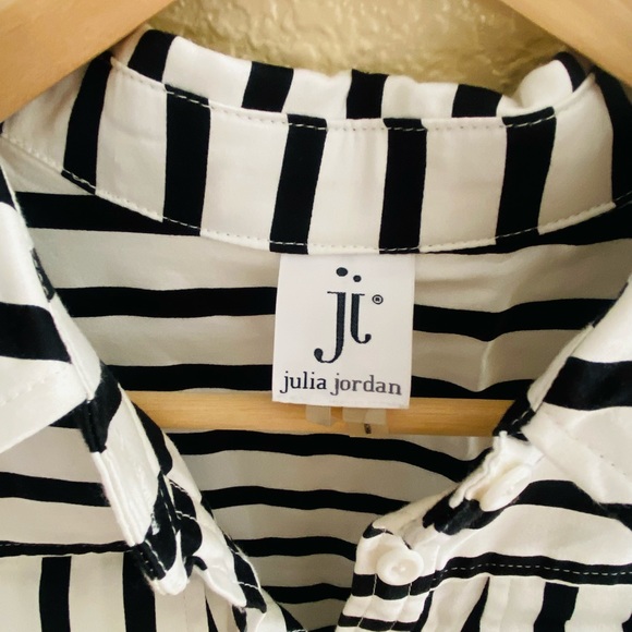 Julia Jordan Women's Shirt Dress Striped with Collar and Pockets size 8 - Picture 9 of 14